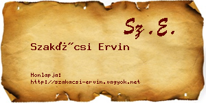 Szakácsi Ervin névjegykártya