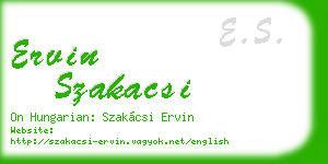 ervin szakacsi business card
